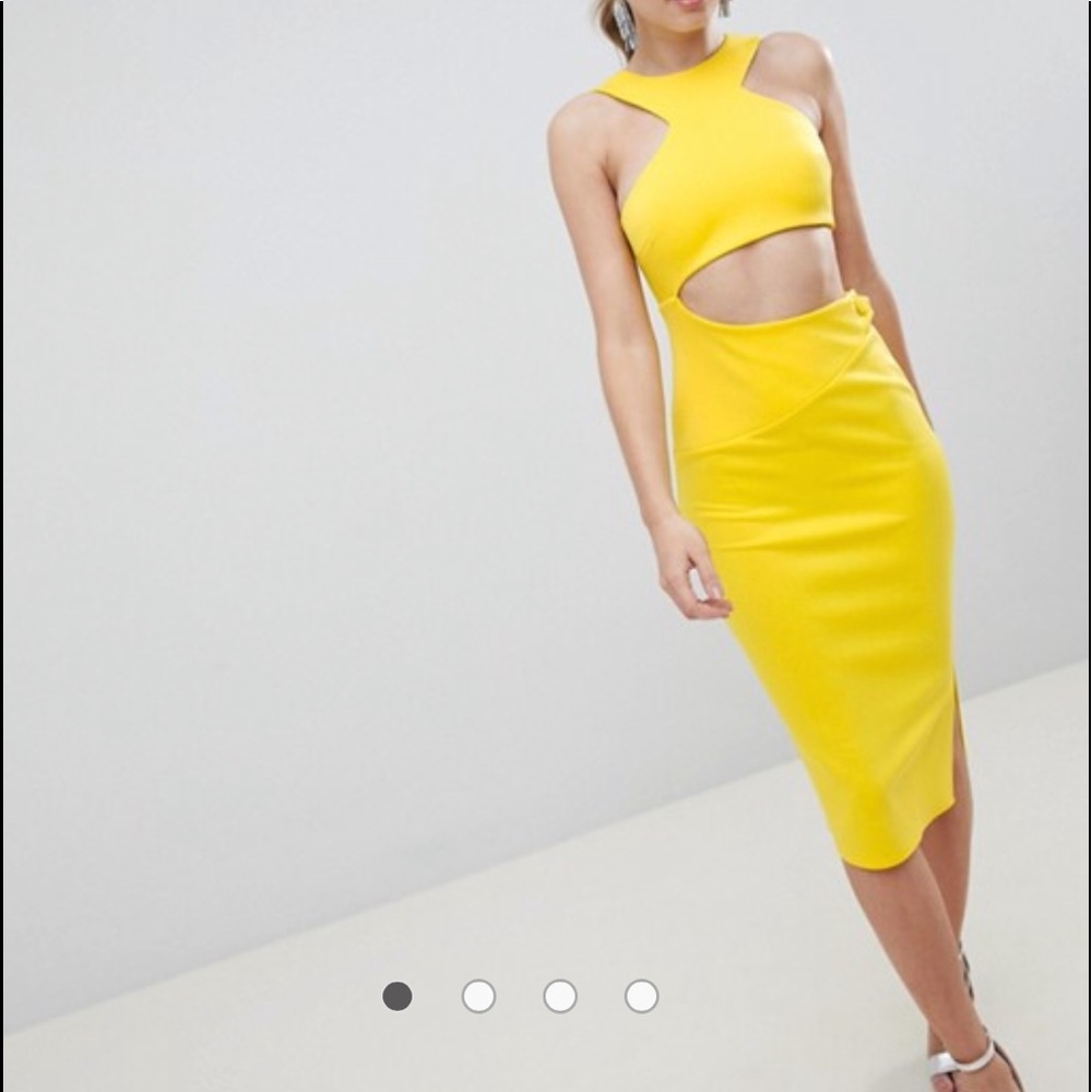Yellow Cut out dress